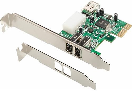 DAWICONTROL DC-1394 PCIe Blister 2+1 Port FireWire 400 1394a PCI-Express x1 Controller Texas Instruments Chipset Low-Profile