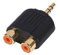 FPUK 3.5mm Mini Jack Stereo to 2 x RCA Phono Adapter GOLD