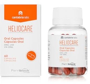 Cantabria Labs Heliocare Oral Cápsulas - Fotoprotección desde el Interior, Aumenta la Resistencia de la Piel al Sol, Acelera un Bronceado Natural y Homogéneo, 60 cápsulas, 60 Unidad