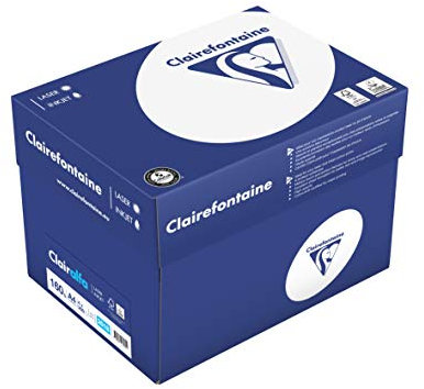 Clairefontaine 2618C - Karton mit 4 Ries Druckerpapier / Kopierpapier Clairalfa, extraweiß, DIN A4, 160g, 250 Blatt x 4, Weiß, 1 Karton