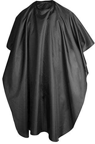 TRIXES Friseurumhang Schwarz Ganzkörperansicht Cape Unisex Professionelle Friseure Kleid für Haar Styling Schnitte und Farben, Friseur Umhänge