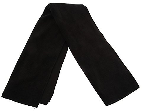 Sciarpa termica da uomo in pile invernale e da sci (158 cm x 26 cm) (nero), Nero, 158 x 26 cm