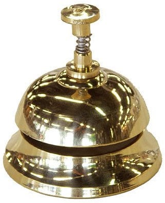 zeitzone Rezeptionsklingel Tischglocke Hotelglocke Tischklingel Messing Antik-Stil 7,5cm