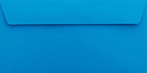50 Din lang Briefumschläge Blau Din lang 11 x 22 cm mit Haftstreifen, Grammatur 120 g/m²