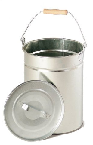 FIREFIX 2088 Mehrzweckeimer - Inhalt ca. 14 Liter - mit Deckel und Holzgriff, Stahlblech verzinkt, 250 x 300 mm (øxH)