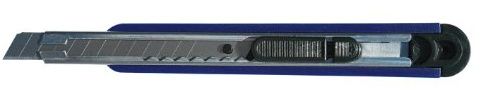 SW-Stahl 90640SB Abbrechmesser - Teppichmesser aus Metall, 9 mm Klinge | Robustes Cuttermesser mit stabiler Metall-Klingenführung und Feststellfunktion für Profi-Handwerker und Heimwerker-Projekte.