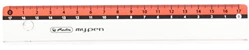 Herlitz 11367984 Lineal my.pen, 17 cm, Kunststoff, farbig sortiert (keine Farbauswahl möglich!), 1 Stück