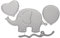 Rayher Hobby 59241000 Stanzschablonen Set, Baby, Motive Elefant, Ballon, Herz, Schnur, Metall/Stahl, 4 Stanzformen Dies, Größen ca. 2,1-8,5 cm, silber