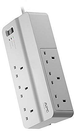 APC by Schneider Electric Surge Arrest Essential - PM6-UK (6 Outlets, Equipment Protection Policy 50.000 €), White