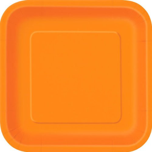 Unique Pumpkin Orange Square Paper Plates