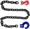 Forstkette Rückekette 6mm Schleppkette Chokerkette - 6m Tragfähigkeit=1120kg SET - Anschlagkette Kettengehänge Krankette Güteklasse 8