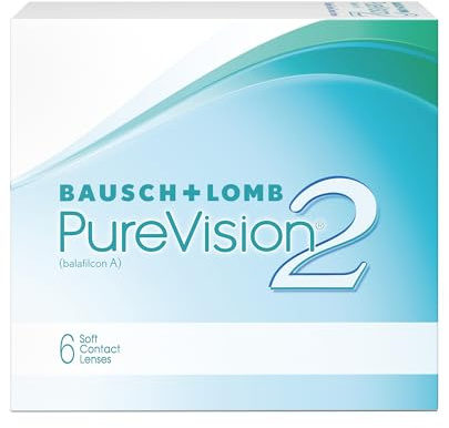 Bausch und Lomb PureVision2 for Astigmatism Monatslinsen, torische Kontaktlinsen, weich, 6 Stück BC 8.9 mm/DIA 14.5 / CYL -0.75 / Achse 90 / -8 Dioptrien
