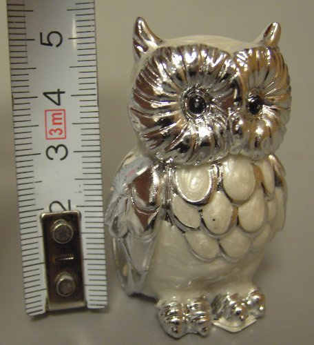 formano Deko, Eule aus Kunststein, Pearl Silber, 5 cm hoch