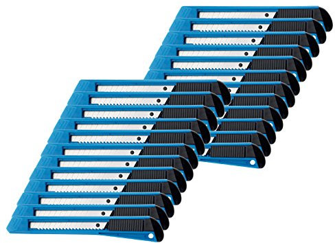 Westcott cutter e-84000 00 office lame 9 mm, plastique (lot de 24)-bleu/noir