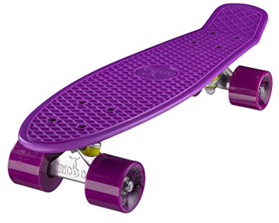 Ridge Skateboards Mini Cruiser Skateboard, Viola/Viola, 22