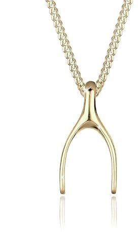 Elli PREMIUM Collier Femme Porte Bonheur Baguette de Sourcier en Or Jaune 375