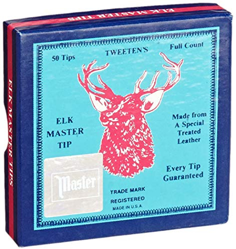 Tweeten Elk Master Soft Leather Billiard/Pool Cue Tips, Box of 50 (12 mm, 13 mm and 14 mm)