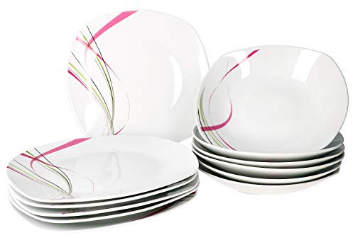 Van Well - Service 12 pièces Fashion pour 6 personnes - En porcelaine - Blanc