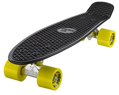 Ridge Skateboard Mini Cruiser, schwarz-gelb, 22 Zoll