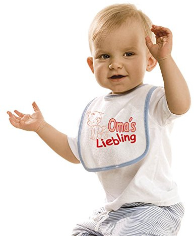 Fan-O-Menal Baby-Lätzchen mit Druckmotiv -Omas Liebling - 08402 - weiß