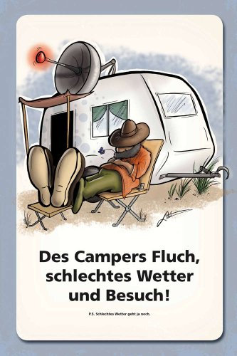 Des Campers Fluch Blechschild, 20 x 30 cm