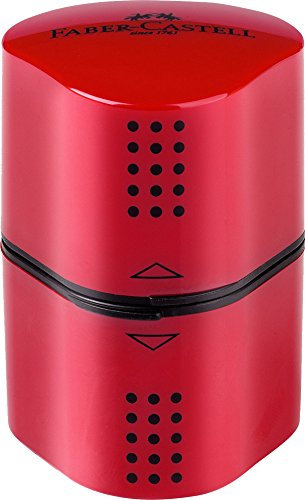 Faber-Castell Dreifachspitzdose Colour GRIP, in schwarz, rot, blau, grün oder silber erhältlich (Rot)