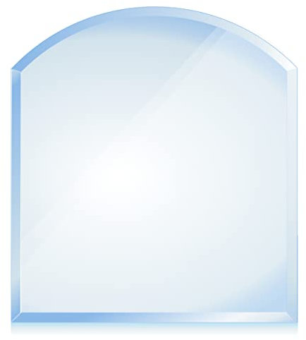 BIJON Funkenschutz-Platte mit Facettenschliff | Glasplatte Kaminofen | Kaminschutz mit ESG Sicherheitsglas | Kamin Zubehör | Kamin Glasplatte | Segmentbogen 100 x 100 cm | 6mm