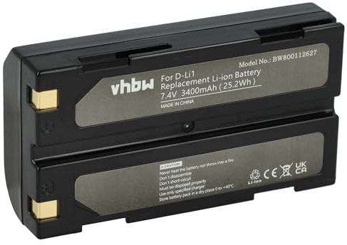 vhbw Akku kompatibel mit Trimble GPS Receiver R3, R4, R5, R6 Kamera (3400 mAh, 7,4 V, Li-Ion)