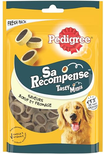 PEDIGREE Sa Récompense Friandises pour Chien Adulte, Un Sachet de 140g de Mini Bouchées - Pack de 6
