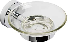 Croydex QM481941 Flexi-Fix Epsom Soap Dish & Holder, Chrome, 54 x 108 x 127mm