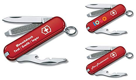 Victorinox Original Couteau de Poche Rally avec Demande Impression sur Coque I Cadeau pour Hommes I Cadeaux pour Anniversaire I Suisse Personnalisé 9 Fonctions 0.6163