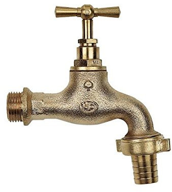 Dipra 392454 Robinet de Puisage Extérieur à Soupape, Entrée M15/21, Sortie 20/27, diamètre 15mm, Laiton Brossé