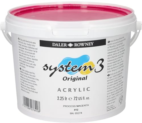 Daler-Rowney System3 Acrylic Paint, 76.08oz - 2.25L, Process Magenta