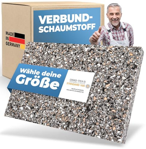 Saarschaum Verbundschaum Platten RG 100 • 202x102x1cm • Premium Verbundschaumstoff Schaumstoffplatten • Hartschaumstoff Meterware • Schwerschaum Dämmplatten Schallisolierung