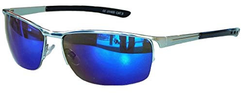 Gil SSC MATRIX SONNENBRILLE Chrom blau verspiegelt SPORTBRILLE MOTORRADBRILLE SPORT BRILLE (Chrom Blau)