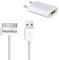 Phonillico® Cable USB + Chargeur Secteur Blanc pour Apple iPhone 4 / 4S - Cable Chargeur Universel Port Micro USB Data Chargeur Synchronisation Transfert Donnees Mesure 1 Metre Chargeur Secteur Prise Murale
