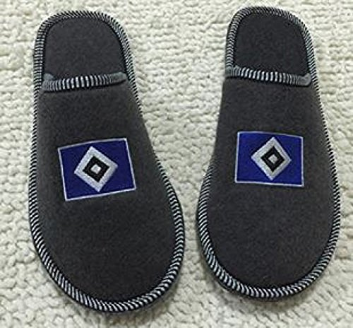 Hamburger SV Hausschuhe aus Wollfilz - Grau meliert - Unisex, alle Altersgruppen - Erwachsene Fans des Hamburger SV, die Wert auf Komfort legen