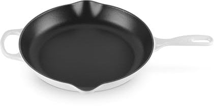 LE CREUSET Poêle à frire en fonte émaillée avec poignée en fer, 29,8 cm, blanc