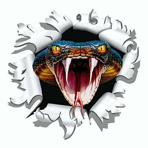 carstyling XXL Aufkleber Einschussloch 90 mm Motiv Cobra