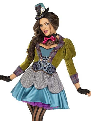 Leg Avenue 8550501101 Damen - Deluxe Mad Hatter Kostüm, Größe S (EUR 36)