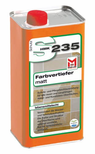 Moeller Stone Care - HMK S235 Farbvertiefer - matt - 1 Liter - Gebrauchsfertige, lösemittelhaltige Versiegelung auf Acrylbasis für raue Natur- und Kunststeine, Betonwerkstein uvm.