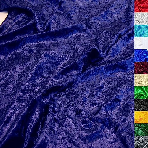 TOLKO 1m Pannesamt Stoff Meterware | glänzender Stretch Samt 145cm breit für Vorhänge Gardinen Bühne Kostüm Kleid Bekleidung | Pannesamt-Dekostoff | Stoffe zum Nähen Meterware Dekorieren (Nachtblau)