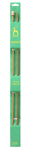 Pony Single Ended Bamboo Knitting Pins, Multi-Colour, 3.25mm