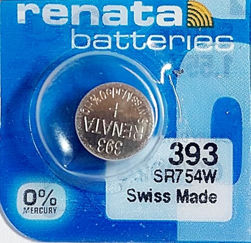 1x Renata Pile de Montre 0% Mercure Oxyde d’Argent, 393 (SR754W)