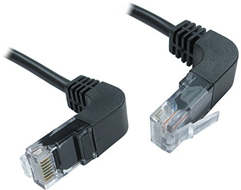 kenable Cat5e Copper RJ45 Right Angle to Right Angle Plug Ethernet Network Cable 2m [2 metres]