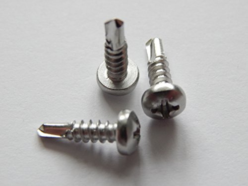 100 Stück Bohrschrauben 3,9x16 mm Edelstahl A2 mit Linsenkopf selbstschneidend DIN 7504 M-Z