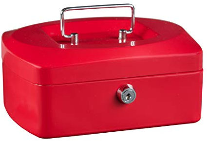 Idena 50029 - Geldkassette 8, Größe 205 x 160 x 90 mm, Farbe Rot, 1 Stück