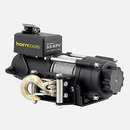 Horntools Seilwinde Gamma, 1,6 Tonnen ATV, Querstreben aus Edelstahl, Heckwindensystem (Stahlseil, 24 Volt)
