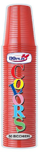 DOPLA COLORS - BICCHIERI ROSSI 200CC 50 PEZZI -