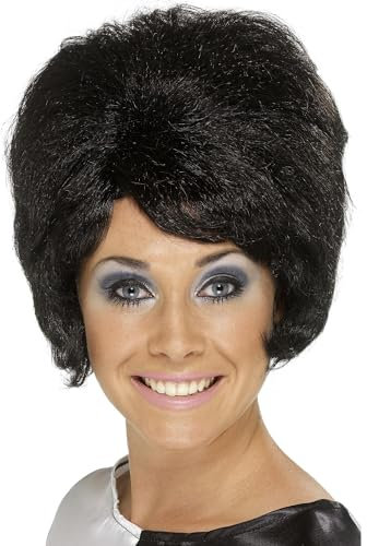 Smiffys 60er Beehive Perücke, Schwarz, Kurz